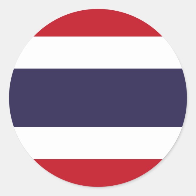 Thailändische Flagge Runder Aufkleber (Vorderseite)