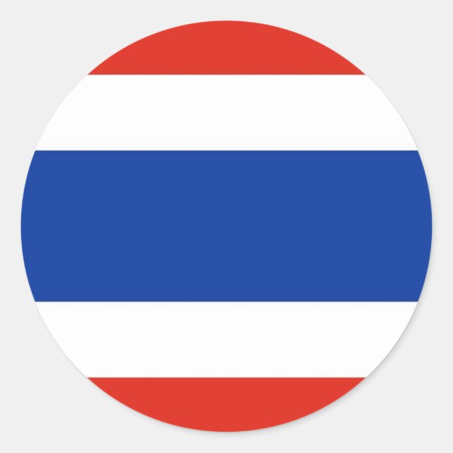 Thailändische Flagge Runder Aufkleber (Vorderseite)