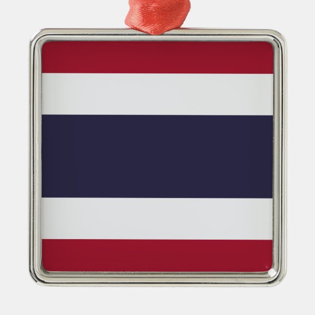 Thailändische Flagge (Thailand) Ornament Aus Metall (Vorne)