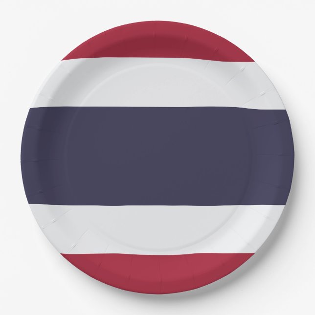 Thailändische Flagge (Thailand) Pappteller (Vorderseite)
