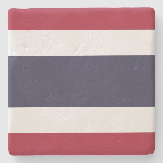 Thailändische Flagge (Thailand) Steinuntersetzer (Vorderseite)