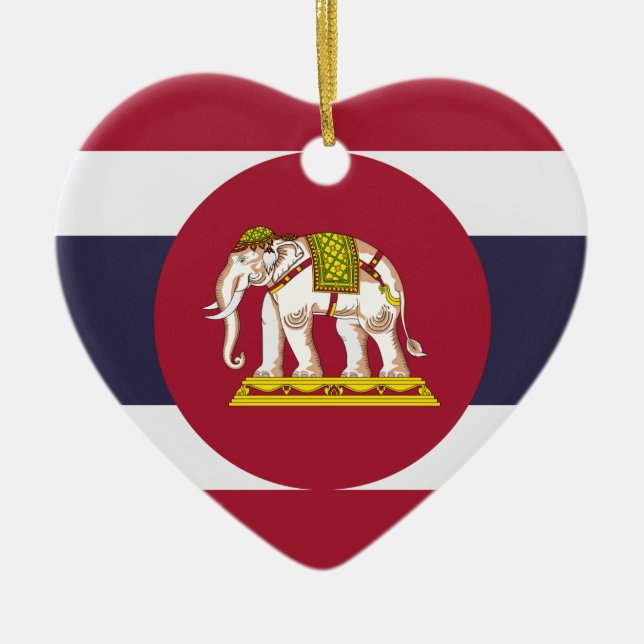 Thailändische Flagge - Thailändische Flagge - ธ ง  Keramik Ornament (Vorne)