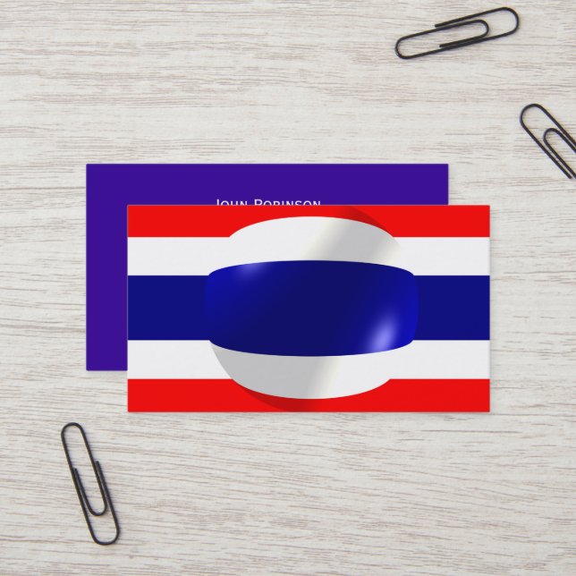 Thailändische Flagge Visitenkarte (Vorderseite/Rückseite Beispiel)