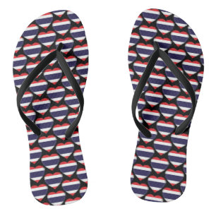 Thailändische Flaggenfarben Herz-Muster Flip Flops