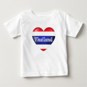 Thailändische Herzenflagge Baby T-shirt