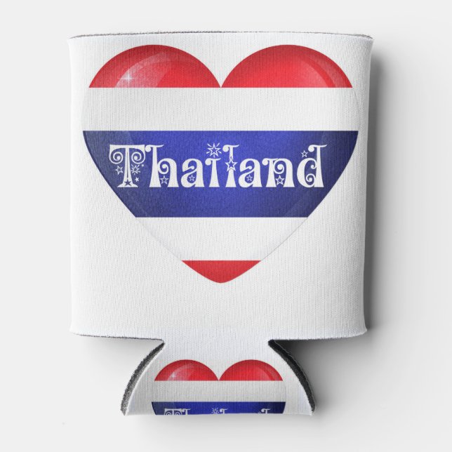 Thailändische Herzenflagge Dosenkühler (Vorderseite)