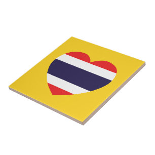 Thailändische Herzenflagge Fliese