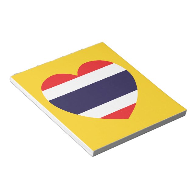 Thailändische Herzenflagge Notizblock (angewinkelt)