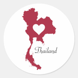 Thailändische Karte Runder Aufkleber