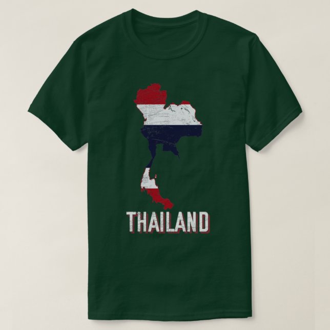 Thailändische Karte Thai-Flagge T-Shirt (Design vorne)