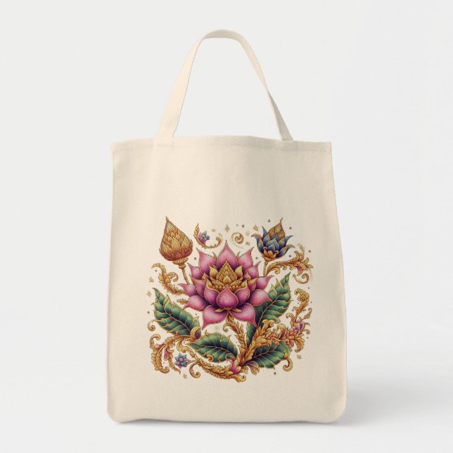 Thailändische Kunst, thailändisches Design, thailä Tragetasche (Vorne)