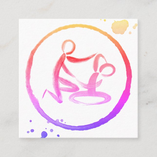 Thailändische Massage-Visitenkarten Quadratische Visitenkarte (Vorderseite)