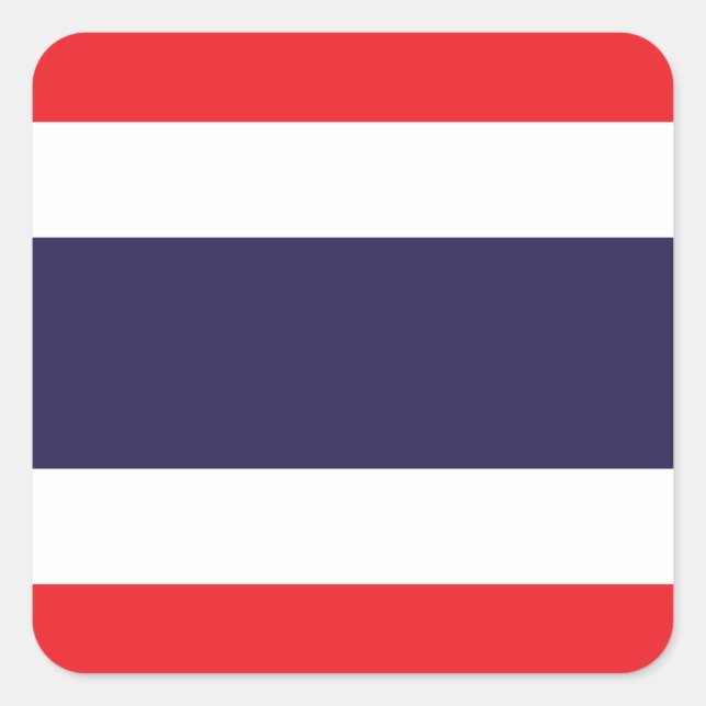 Thailändische Nationalflagge Quadratischer Aufkleber (Vorderseite)