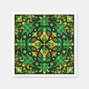 thailändische Ornamente - Gold und Grün Serviette