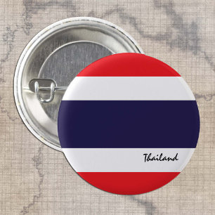 Thailändische Schaltfläche, patriotische Thai Flag Button