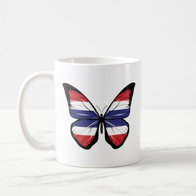 Thailändische Schmetterlingsflagge Kaffeetasse (Links)