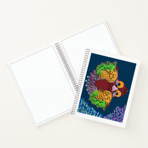 Thailändische Schrift Abstraktes Fisch Kunst   Lee Notizbuch
