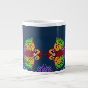 Thailändische Schrift Abstraktes Fischkunst Jumb Jumbo-Tasse