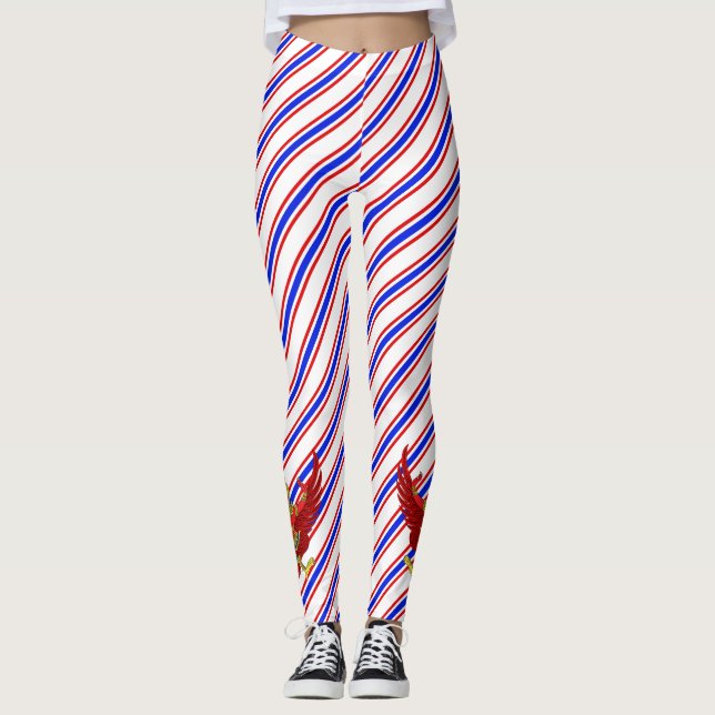 Thailändische Streifenflagge Leggings (Vorderseite)