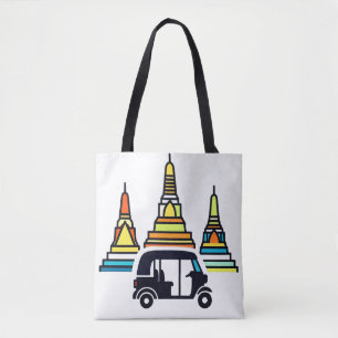 Thailändische Tempel und Tuk Tuks