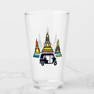 Thailändische Tempel und Tuk Tuks Glas