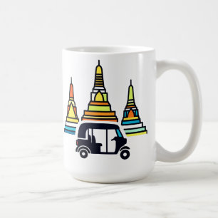 Thailändische Tempel und Tuk Tuks Kaffeetasse