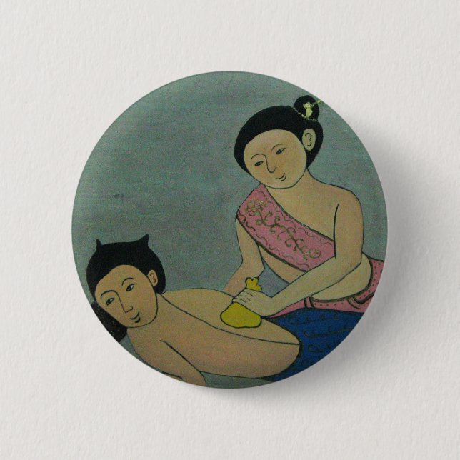 Thailändische traditionelle Massage Button (Vorderseite)