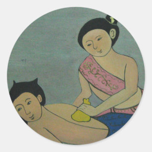 Thailändische traditionelle Massage Runder Aufkleber