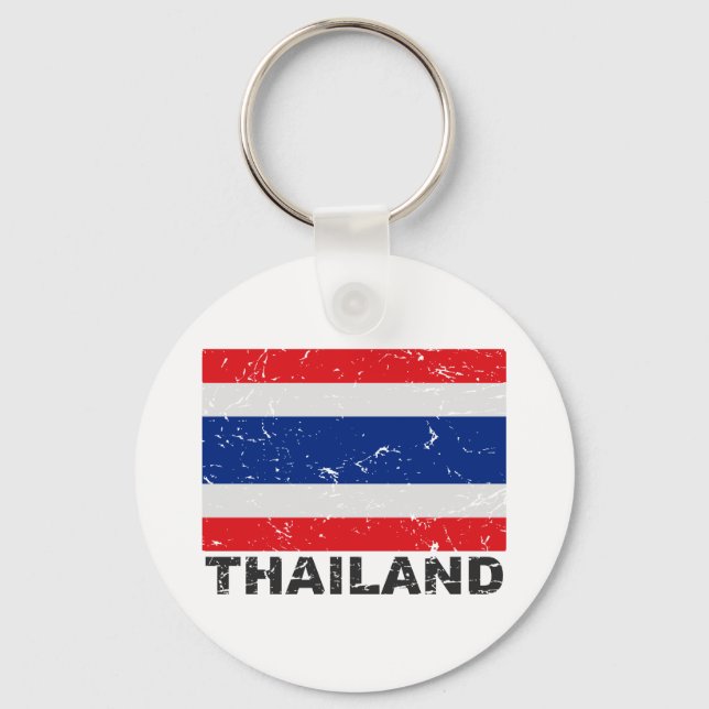 Thailändische Vintage Flagge Schlüsselanhänger (Vorderseite)