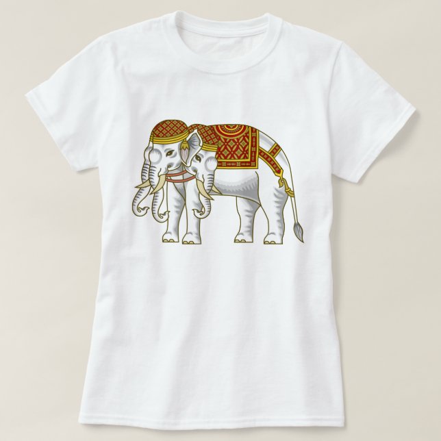 Thailändischer Erawan weißer Elefant T-Shirt (Design vorne)