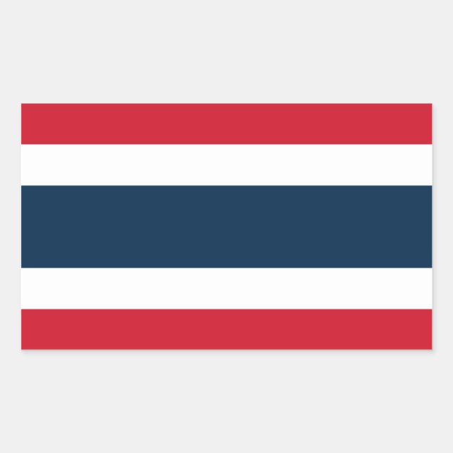 Thailändischer Flag-Rectangle-Aufkleber Rechteckiger Aufkleber (Vorderseite)