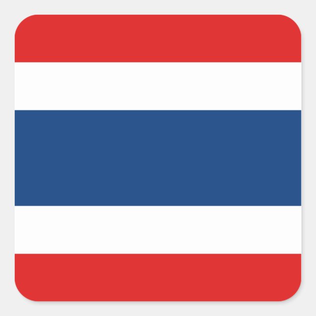Thailändischer Flaggenaufkleber Quadratischer Aufkleber (Vorderseite)