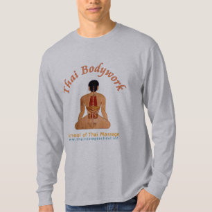 Thailändischer Karosserien-Stein-Grün-lang sleev T-Shirt
