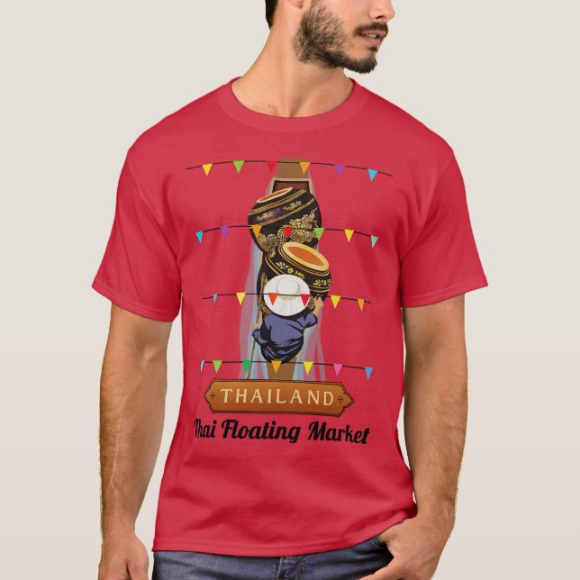 Thailändischer schwimmender Markt T-Shirt (Vorderseite)