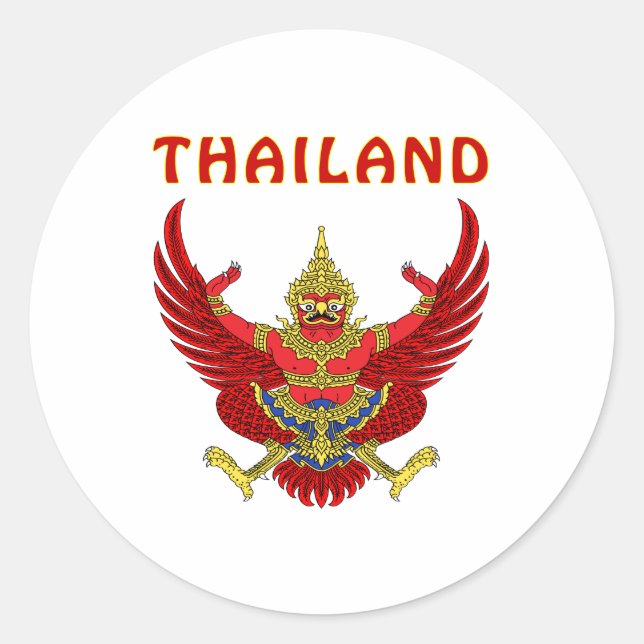 Thailändischer Wappen Runder Aufkleber (Vorderseite)