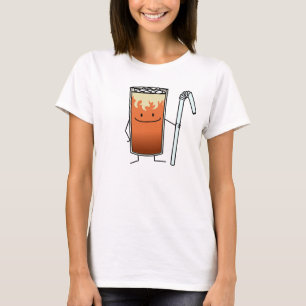 Thailändisches Eistee-u. Bendy Stroh-glückliches T-Shirt
