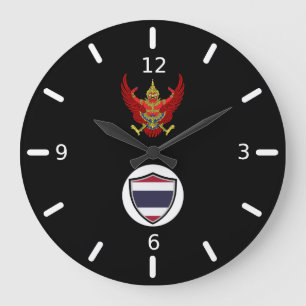 thailändisches Flaggenemblem mit großer Uhr