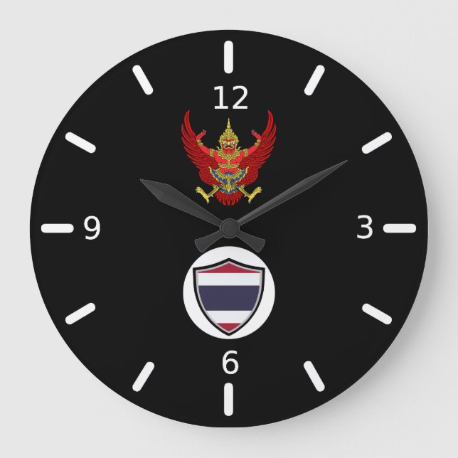 thailändisches Flaggenemblem mit großer Uhr (Vorderseite)