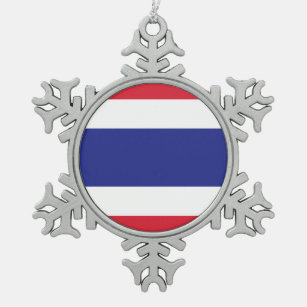 thailändisches Flaggenlogo Schneeflocken Zinn-Ornament