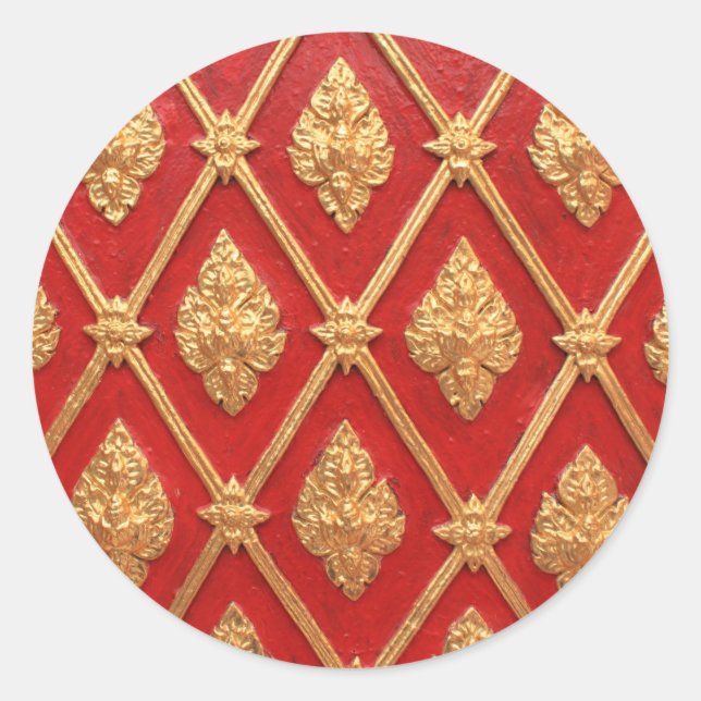Thailändisches Kunstmuster Runder Aufkleber (Vorderseite)