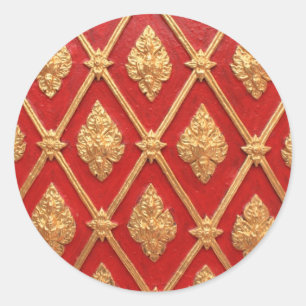 Thailändisches Kunstmuster Runder Aufkleber