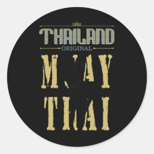 Thailändisches Original Muay Thai Kickboxen Gesche Runder Aufkleber