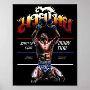 Thailändisches Original Muay Thai Kickboxen  Poster