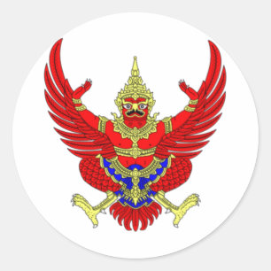 THAILÄNDISCHES THAILAND-WAPPEN EMBLEM-FLAGGE RUNDER AUFKLEBER