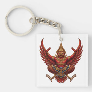 Thailändisches Wappen Landesflagge Symbol Garuda E Schlüsselanhänger