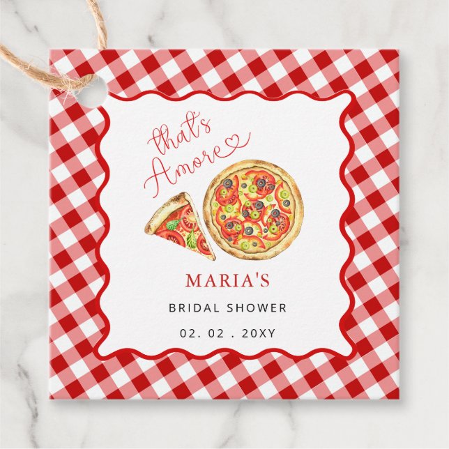 Thais Amore Italienisches Pizza Party Brautparty Geschenkanhänger (Vorderseite)