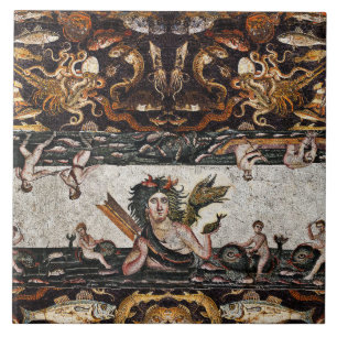 THALASSA-MEERESGODESS, SNAKE-DRAGON, DOLPHINE, FIS FLIESE