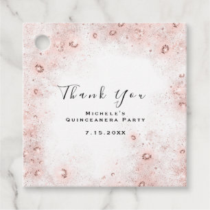 Than You Bridal 16. Quinceanera White Confetti Geschenkanhänger