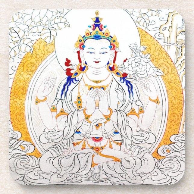 THANGKA, DAS TIBET-KUNST MALT UNTERSETZER (Vorderseite)