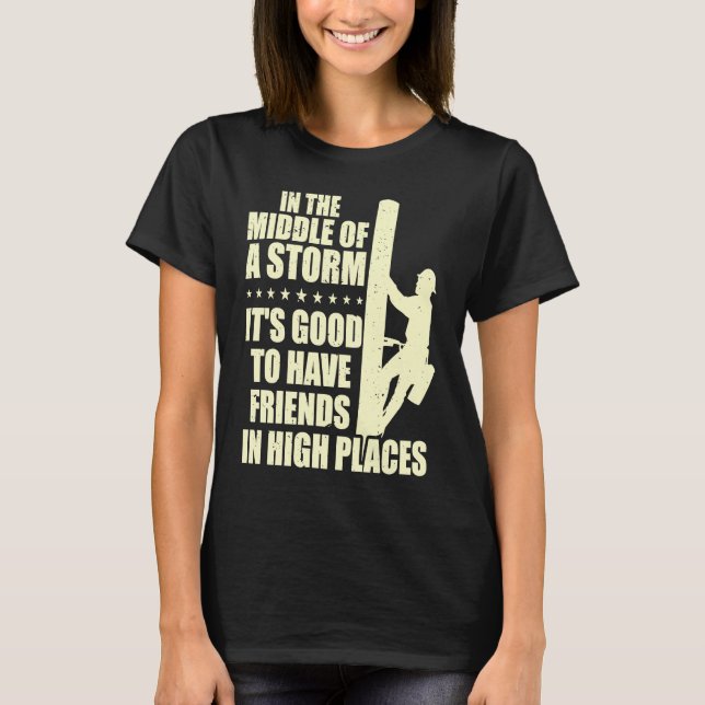 Thank A Lineman Quote Electrical Lineman Electrici T-Shirt (Vorderseite)